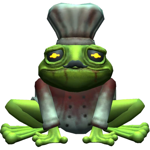 Community reference picture of the Chef: a green frog-like monster in a chef's hat and apron.