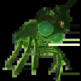 Community reference picture of Oogly: a pale, many-legged spider-like monster.