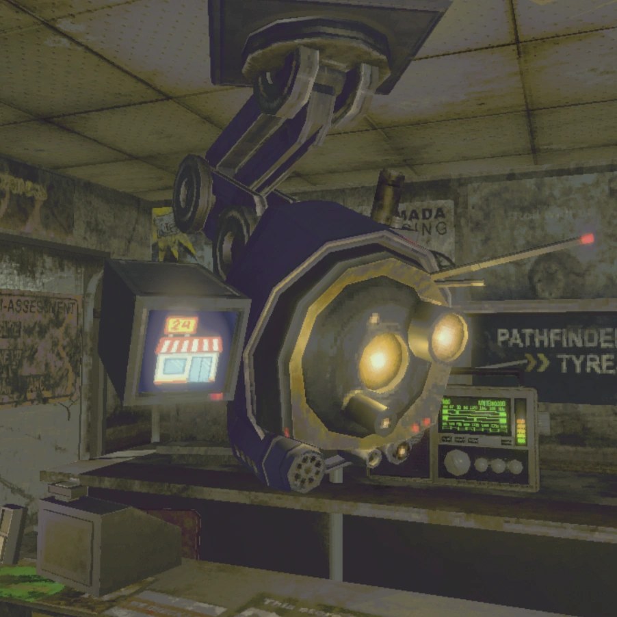 Community picture of the Shopkeeper machine in the service station, from the R.E.P.O. Fandom wiki.
